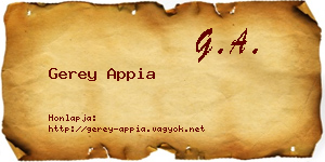 Gerey Appia névjegykártya